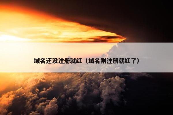 域名还没注册就红（域名刚注册就红了）