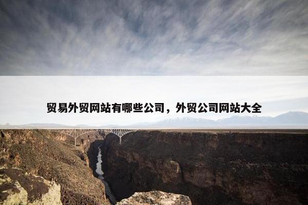 贸易外贸网站有哪些公司，外贸公司网站大全